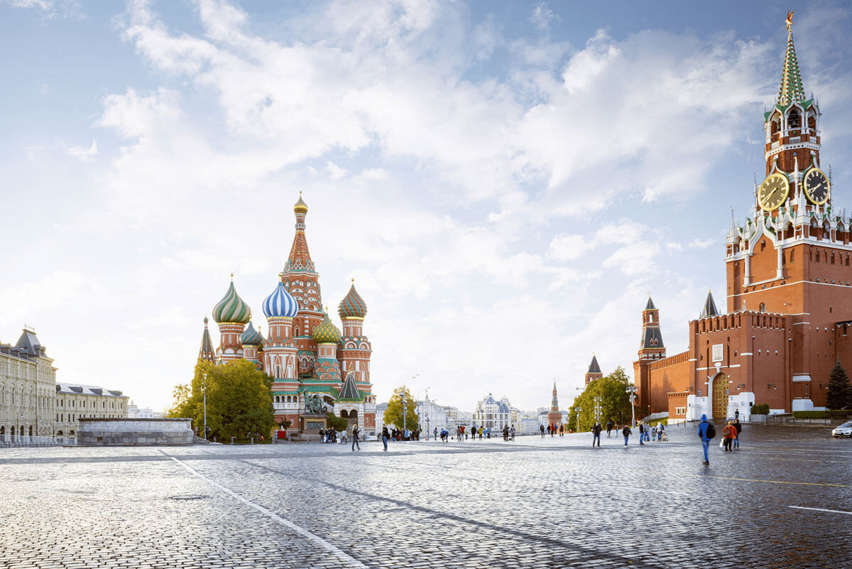 Der Rote Platz befindet sich in Moscow.